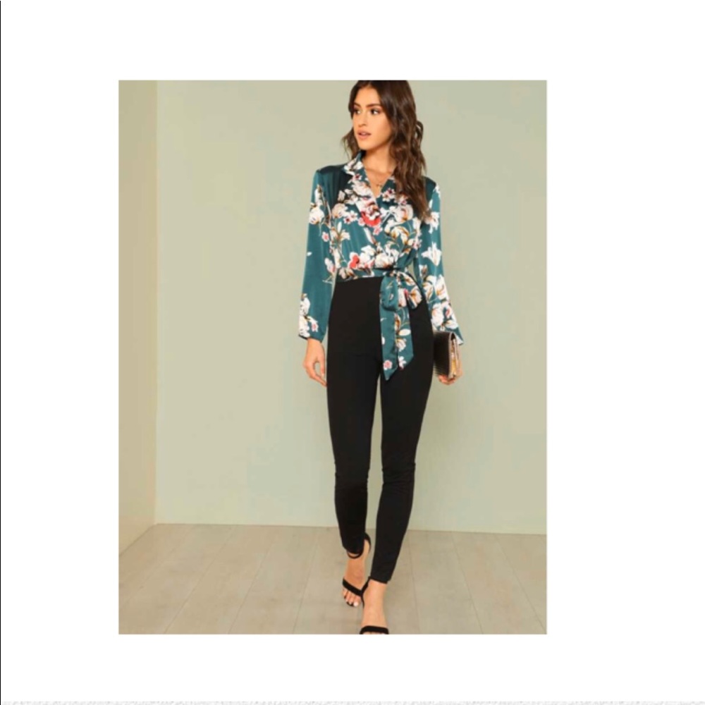 Satin floral jumpsuit